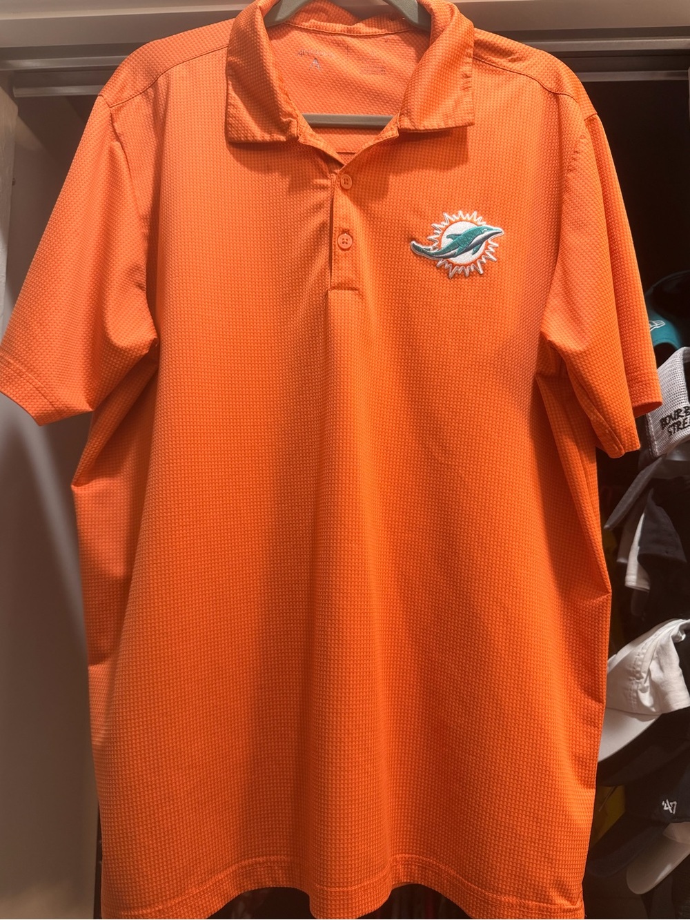 Antigua Orange Textured Polo Shirt